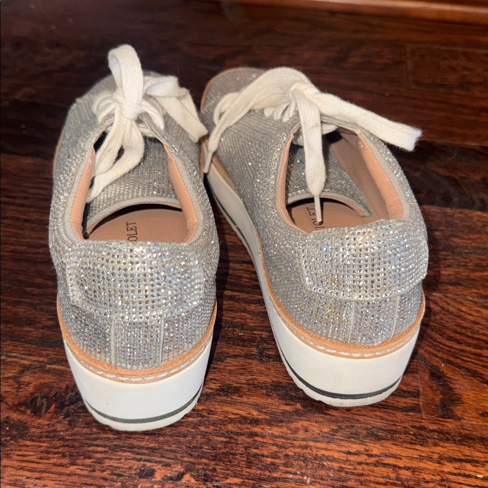 Sparkling Silver Women's Sneakers - Picture 5 of 5